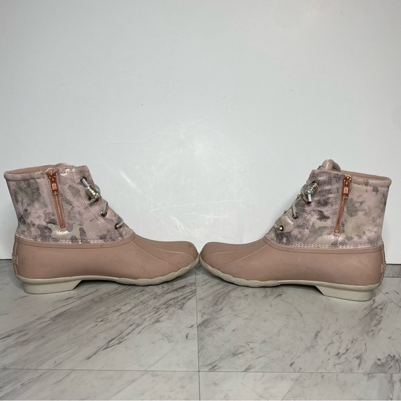 Sperry Saltwater Pink Camo Waterproof Duck Boot 12 - Picture 5 of 14